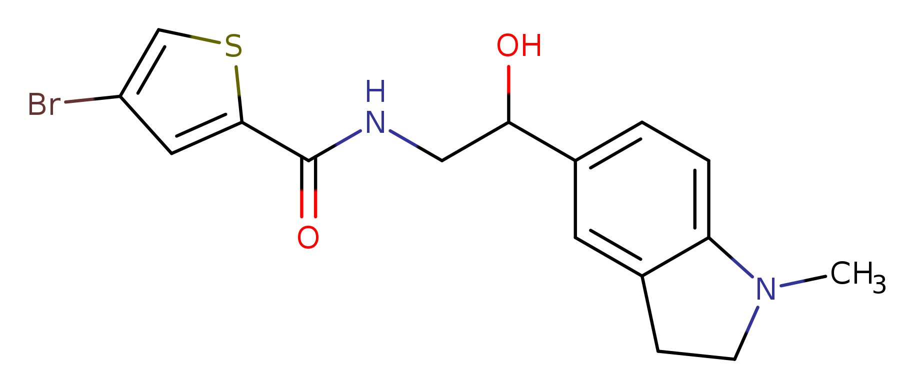 4-bromo-N-[2-hydroxy-2-(1-methyl-2,3-dihydro-1H-indol-5-yl)ethyl]thiophene-2-carboxamide