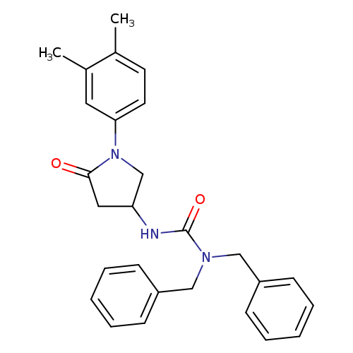 1,1-dibenzyl-3-[1-(3,4-dimethylphenyl)-5-oxopyrrolidin-3-yl]urea
