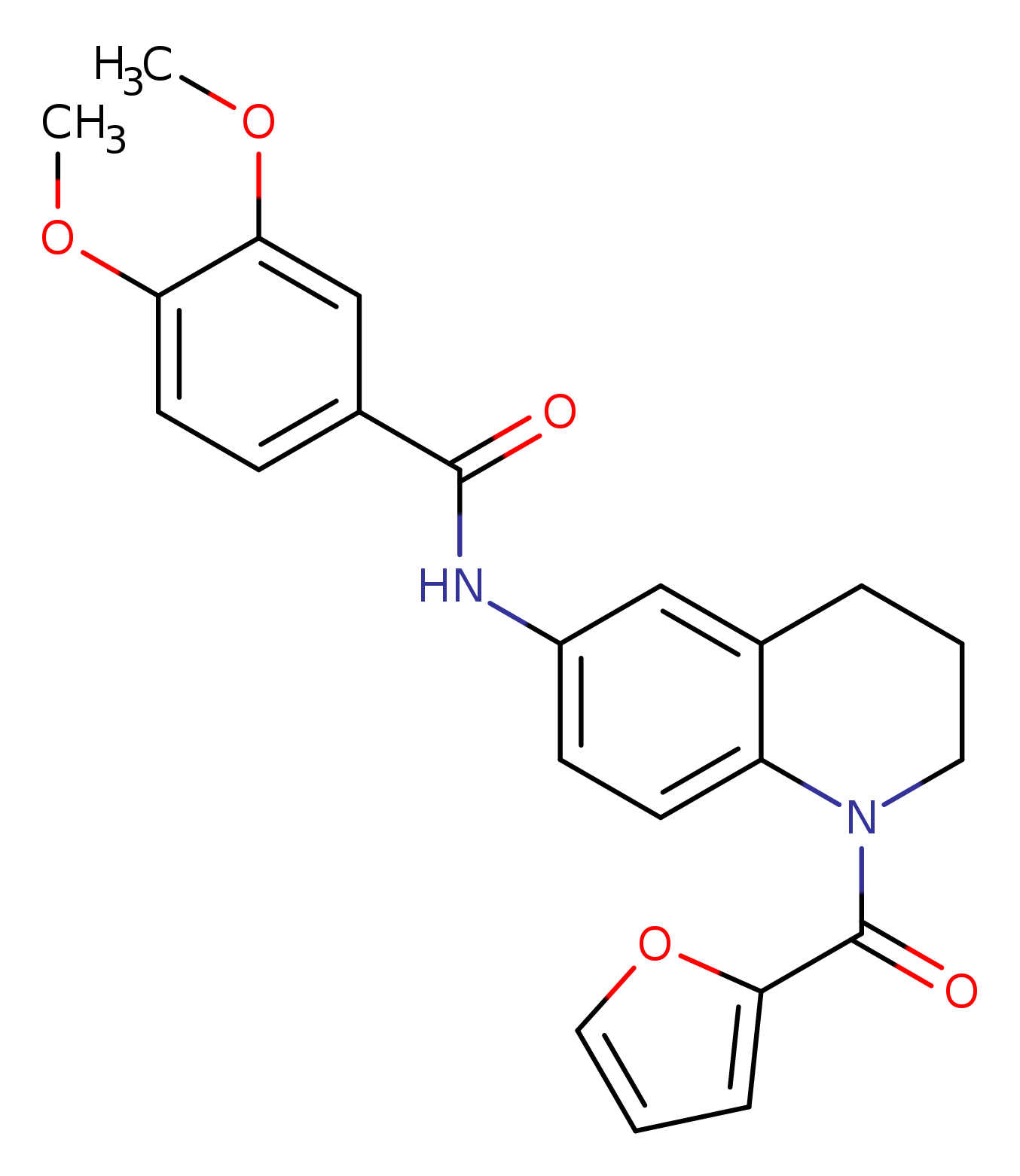 N-[1-(furan-2-carbonyl)-1,2,3,4-tetrahydroquinolin-6-yl]-3,4-dimethoxybenzamide
