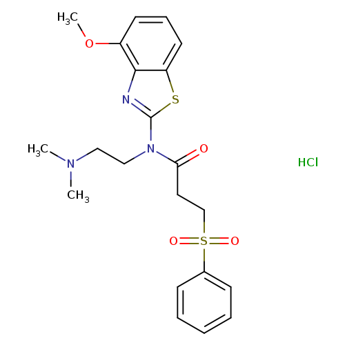 3-(benzenesulfonyl)-N-[2-(dimethylamino)ethyl]-N-(4-methoxy-1,3-benzothiazol-2-yl)propanamide hydrochloride