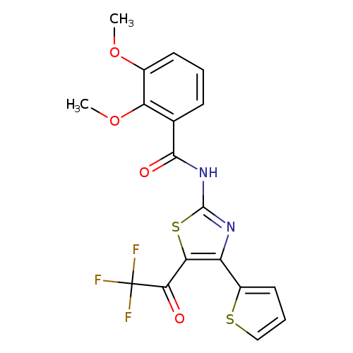 2,3-dimethoxy-N-[4-(thiophen-2-yl)-5-(2,2,2-trifluoroacetyl)-1,3-thiazol-2-yl]benzamide