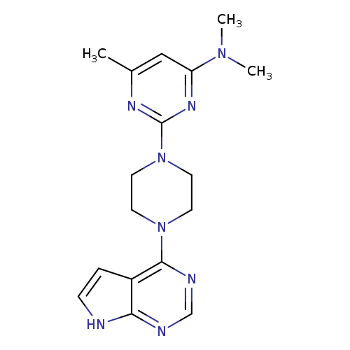 N,N,6-trimethyl-2-(4-{7H-pyrrolo[2,3-d]pyrimidin-4-yl}piperazin-1-yl)pyrimidin-4-amine