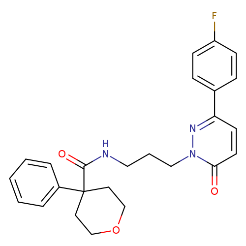N-{3-[3-(4-fluorophenyl)-6-oxo-1,6-dihydropyridazin-1-yl]propyl}-4-phenyloxane-4-carboxamide