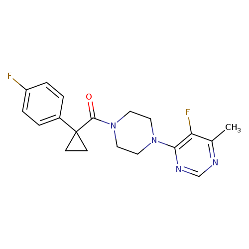 5-fluoro-4-{4-[1-(4-fluorophenyl)cyclopropanecarbonyl]piperazin-1-yl}-6-methylpyrimidine