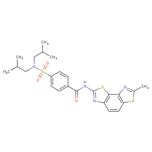 4-[bis(2-methylpropyl)sulfamoyl]-N-{11-methyl-3,10-dithia-5,12-diazatricyclo[7.3.0.0^{2,6}]dodeca-1(9),2(6),4,7,11-pentaen-4-yl}benzamide