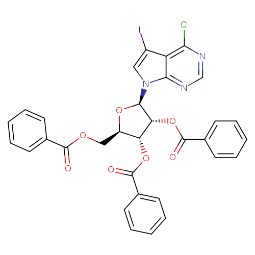 (2R,3R,4R,5R)-2-((Benzoyloxy)methyl)-5-(4-chloro-5-iodo-7H-pyrrolo[2,3-d]pyrimidin-7-yl)tetrahydrofuran-3,4-diyl dibenzoate
