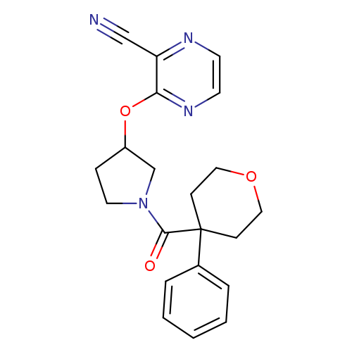 3-{[1-(4-phenyloxane-4-carbonyl)pyrrolidin-3-yl]oxy}pyrazine-2-carbonitrile