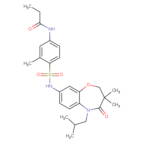 N-(4-{[3,3-dimethyl-5-(2-methylpropyl)-4-oxo-2,3,4,5-tetrahydro-1,5-benzoxazepin-8-yl]sulfamoyl}-3-methylphenyl)propanamide