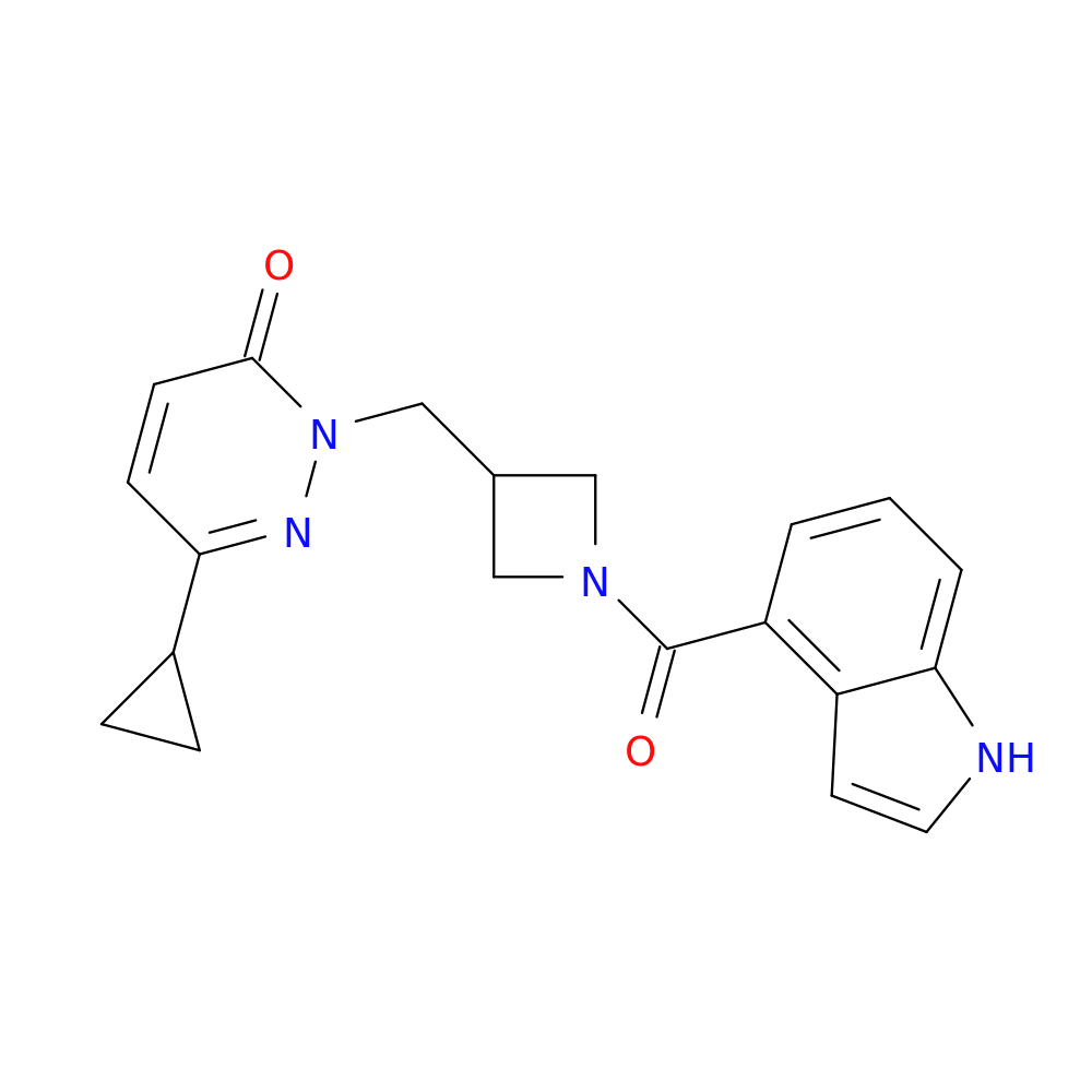 6-cyclopropyl-2-{[1-(1H-indole-4-carbonyl)azetidin-3-yl]methyl}-2,3-dihydropyridazin-3-one