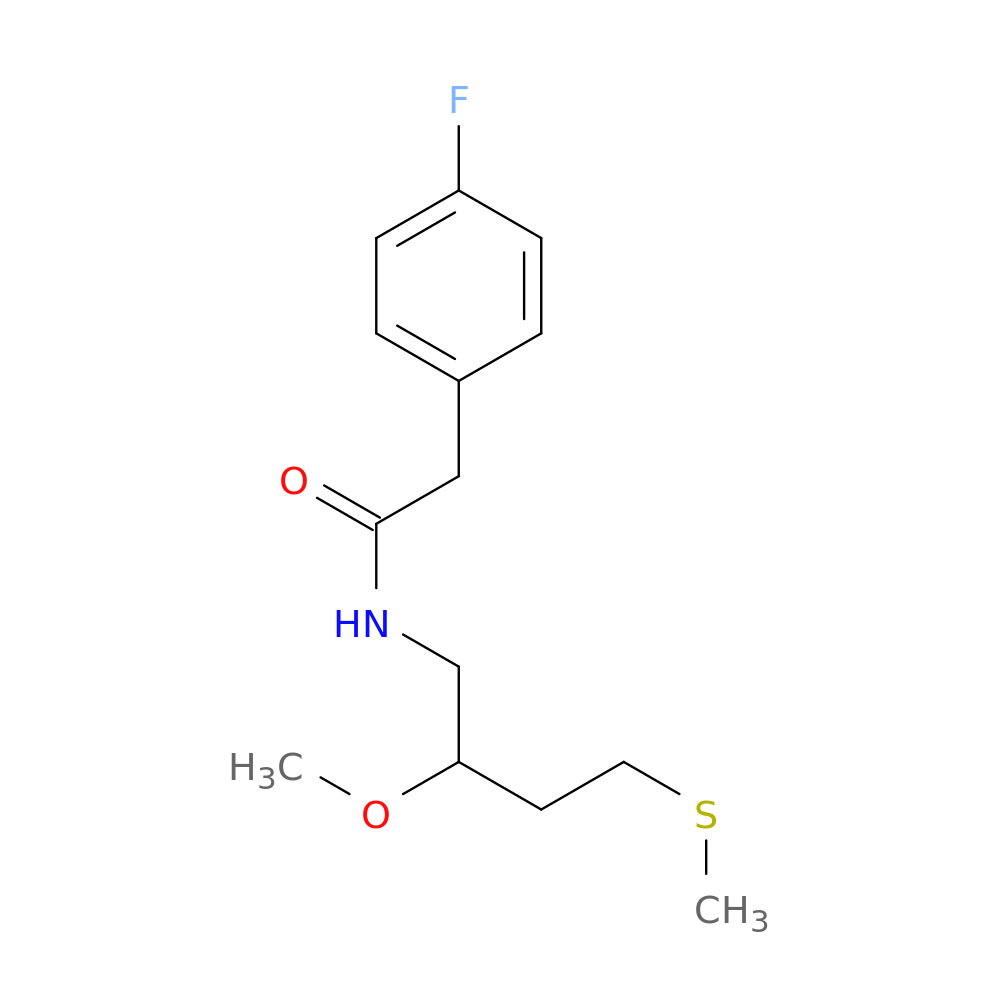 2-(4-fluorophenyl)-N-[2-methoxy-4-(methylsulfanyl)butyl]acetamide