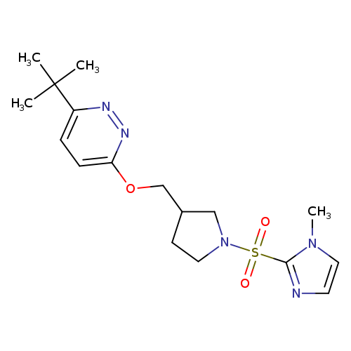 3-tert-butyl-6-({1-[(1-methyl-1H-imidazol-2-yl)sulfonyl]pyrrolidin-3-yl}methoxy)pyridazine