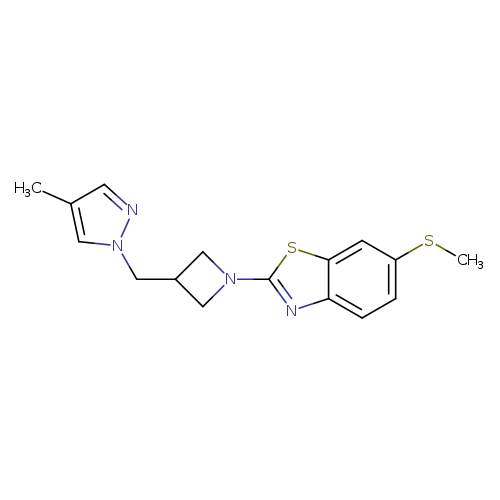 2-{3-[(4-methyl-1H-pyrazol-1-yl)methyl]azetidin-1-yl}-6-(methylsulfanyl)-1,3-benzothiazole