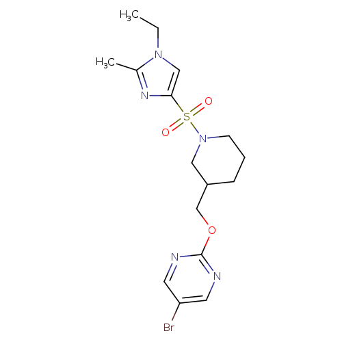 5-bromo-2-({1-[(1-ethyl-2-methyl-1H-imidazol-4-yl)sulfonyl]piperidin-3-yl}methoxy)pyrimidine