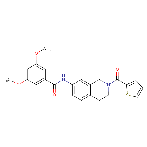 3,5-dimethoxy-N-[2-(thiophene-2-carbonyl)-1,2,3,4-tetrahydroisoquinolin-7-yl]benzamide