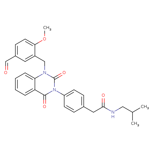 2-(4-{1-[(5-formyl-2-methoxyphenyl)methyl]-2,4-dioxo-1,2,3,4-tetrahydroquinazolin-3-yl}phenyl)-N-(2-methylpropyl)acetamide