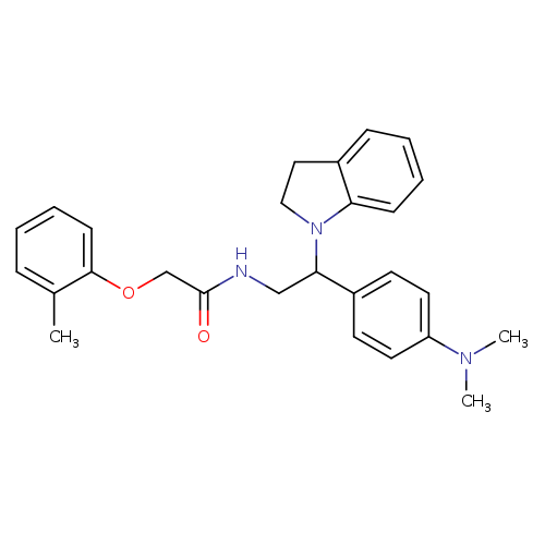 N-[2-(2,3-dihydro-1H-indol-1-yl)-2-[4-(dimethylamino)phenyl]ethyl]-2-(2-methylphenoxy)acetamide