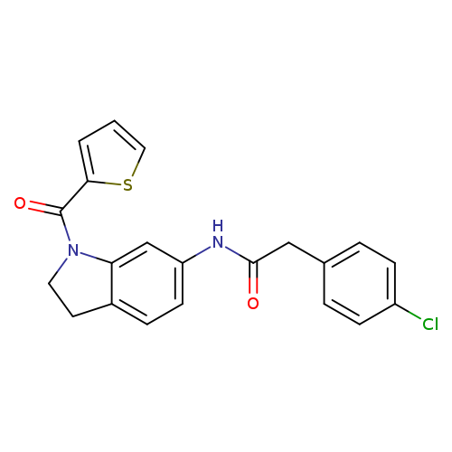 2-(4-chlorophenyl)-N-[1-(thiophene-2-carbonyl)-2,3-dihydro-1H-indol-6-yl]acetamide