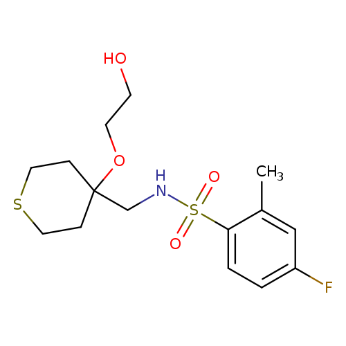 4-fluoro-N-{[4-(2-hydroxyethoxy)thian-4-yl]methyl}-2-methylbenzene-1-sulfonamide