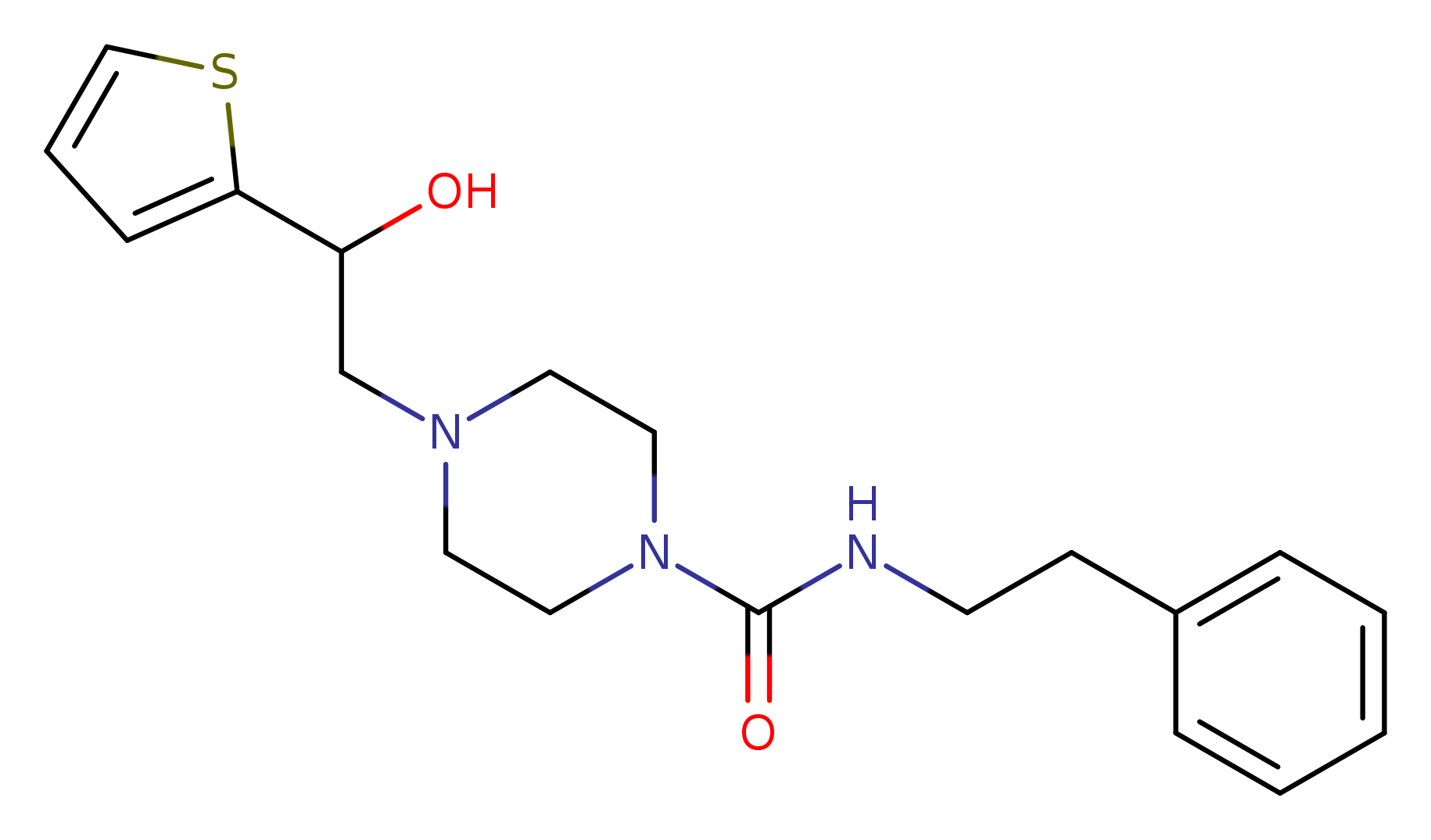 4-[2-hydroxy-2-(thiophen-2-yl)ethyl]-N-(2-phenylethyl)piperazine-1-carboxamide