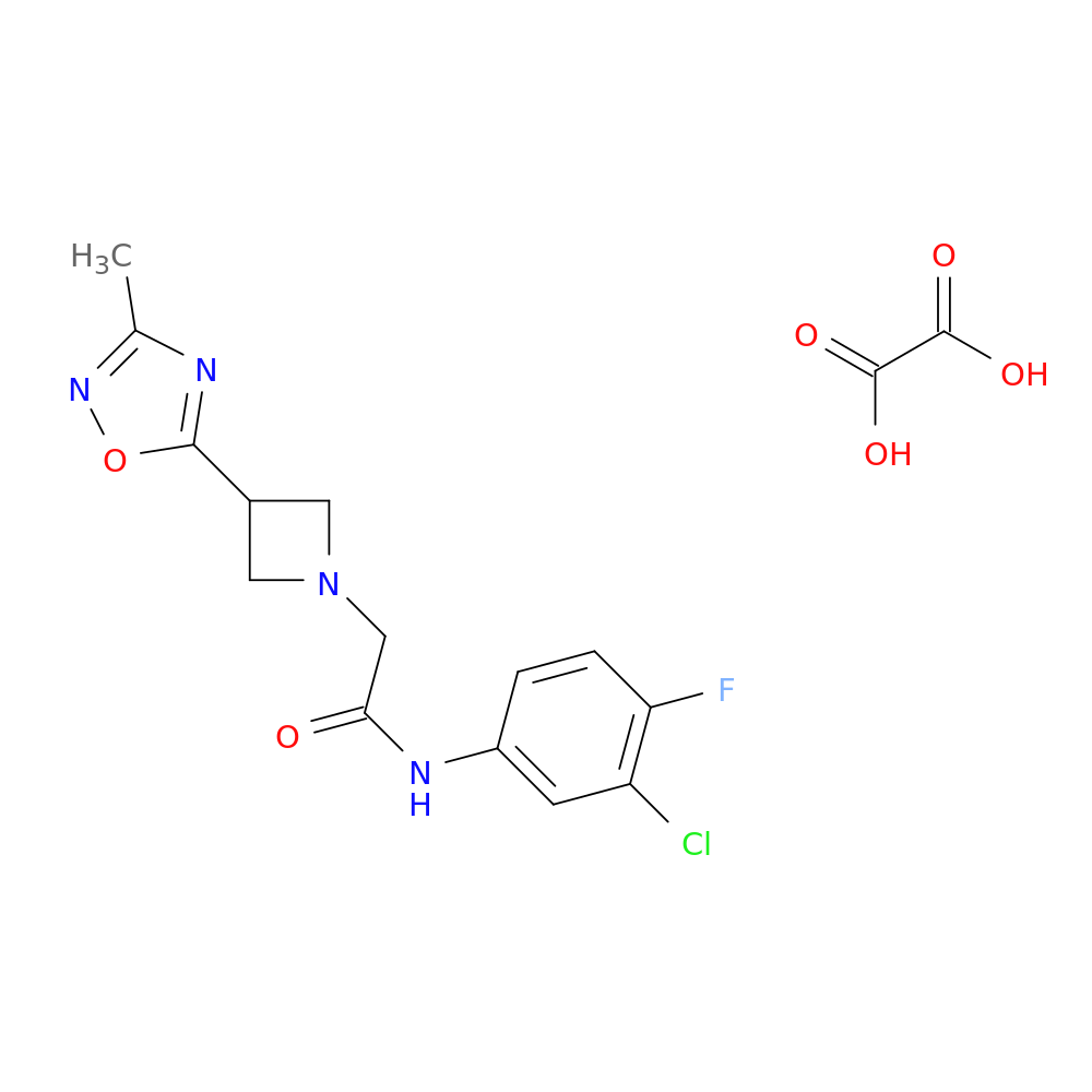 N-(3-chloro-4-fluorophenyl)-2-[3-(3-methyl-1,2,4-oxadiazol-5-yl)azetidin-1-yl]acetamide; oxalic acid