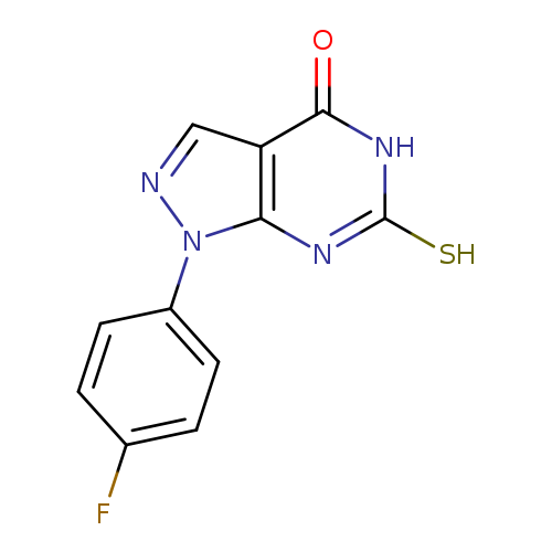 1-(4-FLUOROPHENYL)-6-MERCAPTO-1,5-DIHYDRO-4H-PYRAZOLO[3,4-D]PYRIMIDIN-4-O+