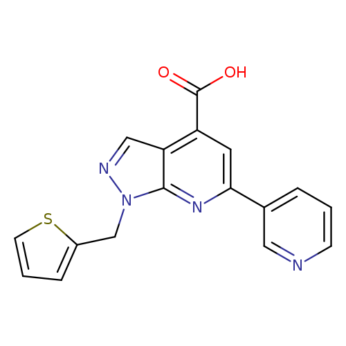 6-(pyridin-3-yl)-1-(thiophen-2-ylmethyl)-1H-pyrazolo[3,4-b]pyridine-4-carboxylic acid