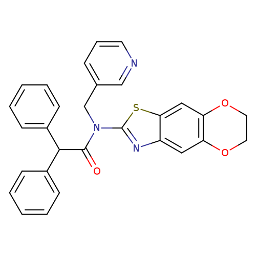 N-{10,13-dioxa-4-thia-6-azatricyclo[7.4.0.0^{3,7}]trideca-1,3(7),5,8-tetraen-5-yl}-2,2-diphenyl-N-[(pyridin-3-yl)methyl]acetamide