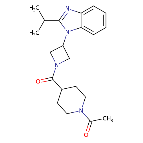 1-(4-{3-[2-(propan-2-yl)-1H-1,3-benzodiazol-1-yl]azetidine-1-carbonyl}piperidin-1-yl)ethan-1-one