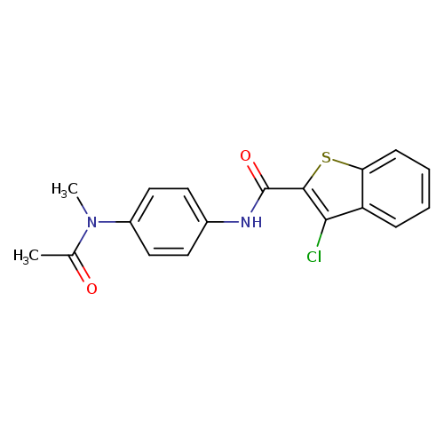 N-{4-[acetyl(methyl)amino]phenyl}-3-chloro-1-benzothiophene-2-carboxamide