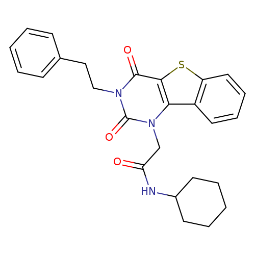 N-cyclohexyl-2-[4,6-dioxo-5-(2-phenylethyl)-8-thia-3,5-diazatricyclo[7.4.0.0^{2,7}]trideca-1(9),2(7),10,12-tetraen-3-yl]acetamide