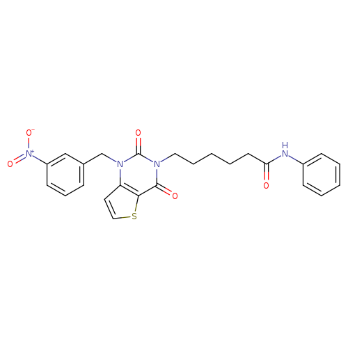 6-{1-[(3-nitrophenyl)methyl]-2,4-dioxo-1H,2H,3H,4H-thieno[3,2-d]pyrimidin-3-yl}-N-phenylhexanamide