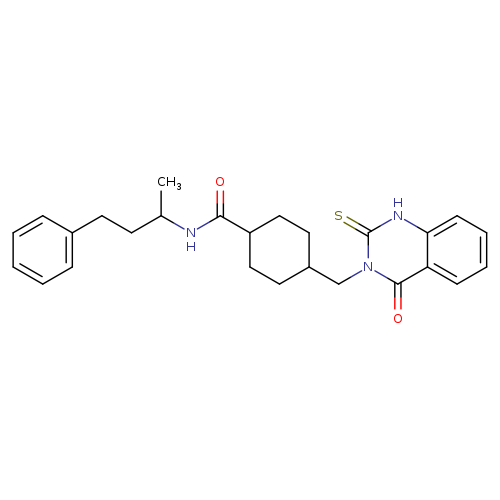 4-[(4-oxo-2-sulfanylidene-1,2,3,4-tetrahydroquinazolin-3-yl)methyl]-N-(4-phenylbutan-2-yl)cyclohexane-1-carboxamide