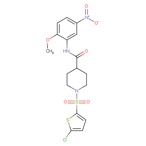 1-[(5-chlorothiophen-2-yl)sulfonyl]-N-(2-methoxy-5-nitrophenyl)piperidine-4-carboxamide