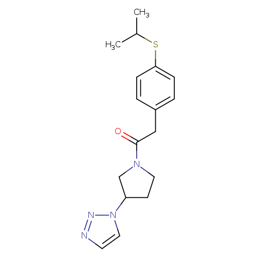 2-[4-(propan-2-ylsulfanyl)phenyl]-1-[3-(1H-1,2,3-triazol-1-yl)pyrrolidin-1-yl]ethan-1-one