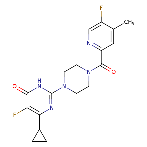 6-cyclopropyl-5-fluoro-2-[4-(5-fluoro-4-methylpyridine-2-carbonyl)piperazin-1-yl]-3,4-dihydropyrimidin-4-one