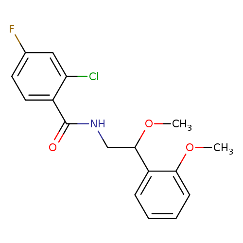 2-chloro-4-fluoro-N-[2-methoxy-2-(2-methoxyphenyl)ethyl]benzamide