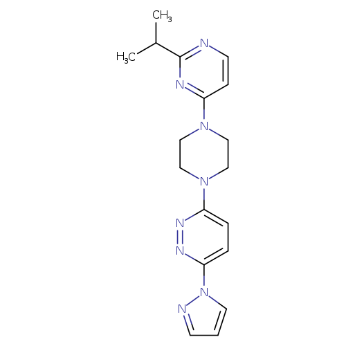 3-{4-[2-(propan-2-yl)pyrimidin-4-yl]piperazin-1-yl}-6-(1H-pyrazol-1-yl)pyridazine