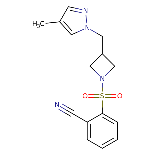 2-({3-[(4-methyl-1H-pyrazol-1-yl)methyl]azetidin-1-yl}sulfonyl)benzonitrile
