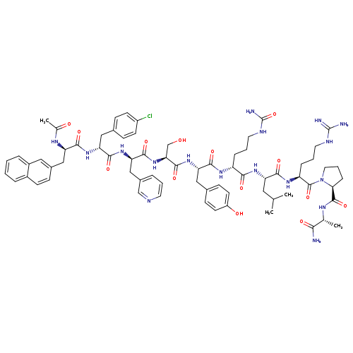 D-Alaninamide,N-acetyl-3-(2-naphthalenyl)-D-alanyl-4-chloro-D-phenylalanyl-3-(3-pyridinyl)-D-alanyl-L-seryl-L-tyrosyl-N5-(aminocarbonyl)-D-ornithyl-L-leucyl-L-arginyl-L-prolyl-
