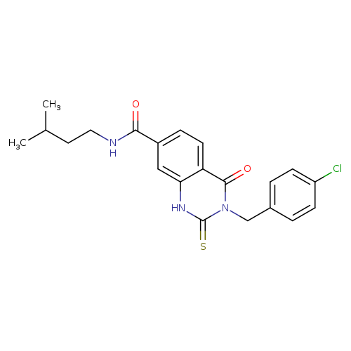 3-[(4-chlorophenyl)methyl]-N-(3-methylbutyl)-4-oxo-2-sulfanylidene-1,2,3,4-tetrahydroquinazoline-7-carboxamide