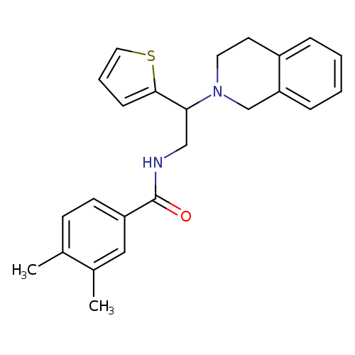 3,4-dimethyl-N-[2-(1,2,3,4-tetrahydroisoquinolin-2-yl)-2-(thiophen-2-yl)ethyl]benzamide