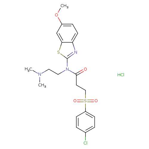 3-(4-chlorobenzenesulfonyl)-N-[2-(dimethylamino)ethyl]-N-(6-methoxy-1,3-benzothiazol-2-yl)propanamide hydrochloride