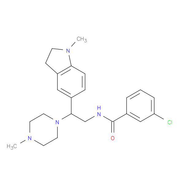 3-chloro-N-[2-(1-methyl-2,3-dihydro-1H-indol-5-yl)-2-(4-methylpiperazin-1-yl)ethyl]benzamide