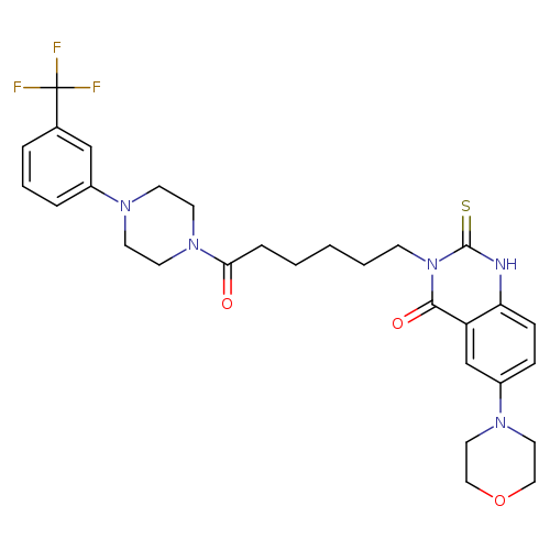 6-(morpholin-4-yl)-3-(6-oxo-6-{4-[3-(trifluoromethyl)phenyl]piperazin-1-yl}hexyl)-2-sulfanylidene-1,2,3,4-tetrahydroquinazolin-4-one