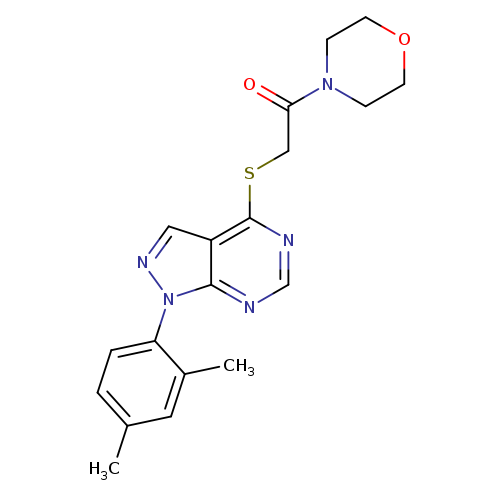 2-{[1-(2,4-dimethylphenyl)-1H-pyrazolo[3,4-d]pyrimidin-4-yl]sulfanyl}-1-(morpholin-4-yl)ethan-1-one