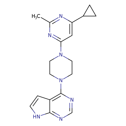 4-cyclopropyl-2-methyl-6-(4-{7H-pyrrolo[2,3-d]pyrimidin-4-yl}piperazin-1-yl)pyrimidine