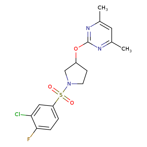 2-{[1-(3-chloro-4-fluorobenzenesulfonyl)pyrrolidin-3-yl]oxy}-4,6-dimethylpyrimidine