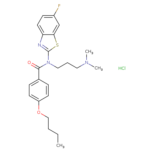 4-butoxy-N-[3-(dimethylamino)propyl]-N-(6-fluoro-1,3-benzothiazol-2-yl)benzamide hydrochloride