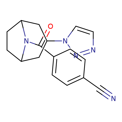 4-[3-(1H-1,2,3-triazol-1-yl)-8-azabicyclo[3.2.1]octane-8-carbonyl]benzonitrile