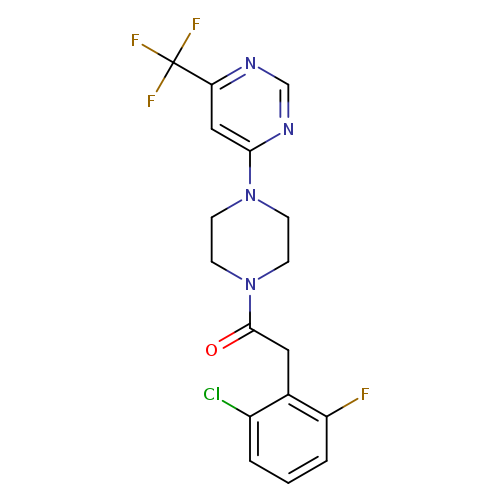 2-(2-chloro-6-fluorophenyl)-1-{4-[6-(trifluoromethyl)pyrimidin-4-yl]piperazin-1-yl}ethan-1-one